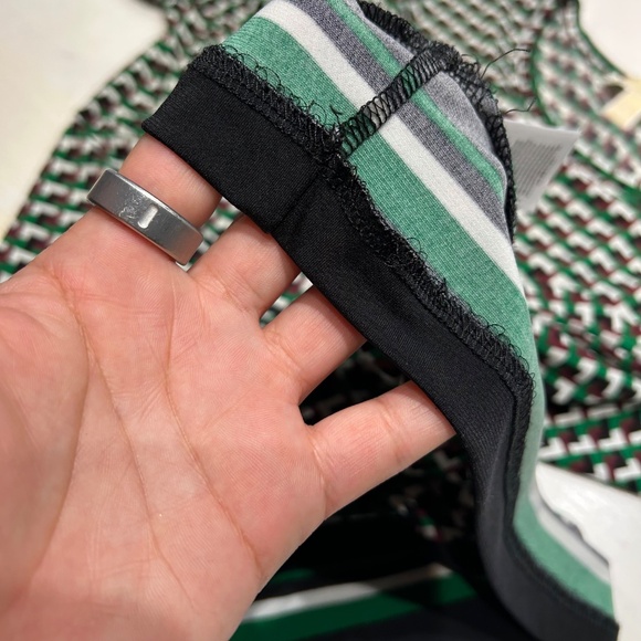 Michael Kors women size XL long sleeve top brown green geometric stretch jersey - Picture 15 of 15